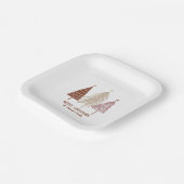 フェスティバルメリークリスマスツリーズホリデーシエレガントック ペーパープレート (傾斜あり)