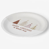 フェスティバルメリークリスマスツリーズホリデーパーティシック ペーパープレート (アングル)