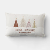 フェスティバルメリークリスマスツリーズホリデーファミリースロー ランバークッション (裏面)