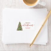 フェスティバルメリークリスマスツリーファミリーホリデー ラベル (インサイチュ)