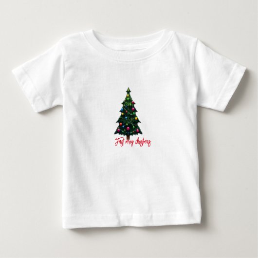 フェスティバルメリークリスマスツリー ベビーTシャツ (正面)