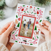 フェスティバルメリークリスマスフォトグリーティングカード