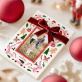 フェスティバルメリークリスマスフォトグリーティングカード 招待状