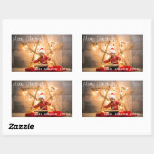 フェスティバルメリークリスマスフォトパーソナライズされたー 長方形シール (シート)