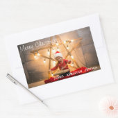 フェスティバルメリークリスマスフォトパーソナライズされたー 長方形シール (封筒)