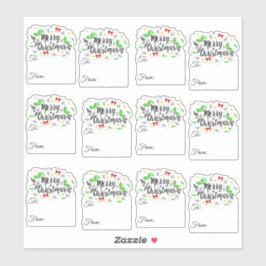 フェスティバルメリークリスマスプレゼントラベル シール