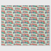 フェスティバルメリークリスマスホリデープレゼントシームレス ラッピングペーパー (フラット)