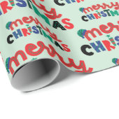 フェスティバルメリークリスマスホリデープレゼントシームレス ラッピングペーパー (ロールコーナー)