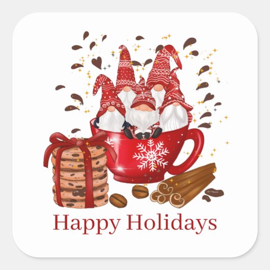 フェスティバルメリークリスマスホリデー格言 スクエアシール (正面)