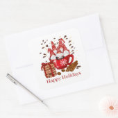 フェスティバルメリークリスマスホリデー格言 スクエアシール (封筒)