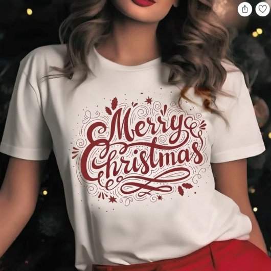 フェスティバルメリークリスマスモダンスクリプトホリデイ Tシャツ