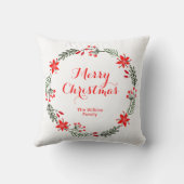 フェスティバルメリークリスマスリースファミリーデザイン クッション (裏面)