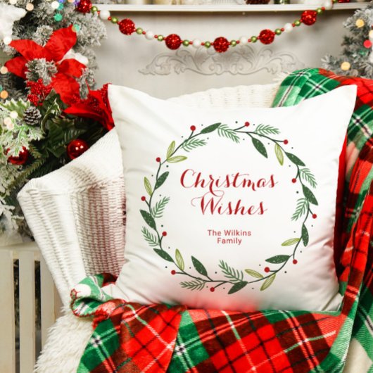 フェスティバルメリークリスマスリースホリデーデザイン クッション