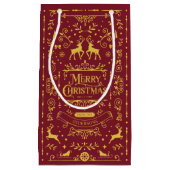 フェスティバルメリークリスマスレッドフェアリーパターン抱き枕 スモールペーパーバッグ (正面)