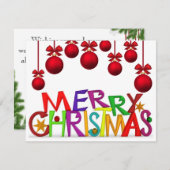 フェスティバルメリークリスマスワードグリーティングカード シーズンカード (正面/裏面)