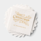 フェスティバルメリークリスマス全社名 箔ナプキン (インサイチュ (積み重ね))