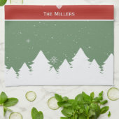 フェスティバルメリークリスマス姓スノーフレーク キッチンタオル (折り畳み)