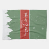 フェスティバルメリークリスマス姓スノーフレーク キッチンタオル (横)