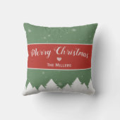 フェスティバルメリークリスマス姓スノーフレーク クッション (裏面)