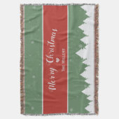 フェスティバルメリークリスマス姓スノーフレーク スローブランケット (正面縦)