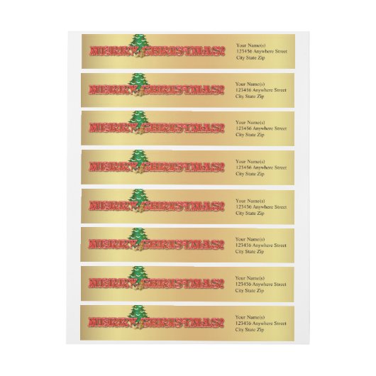 フェスティバルメリークリスマス差出人住所 ラップアラウンドラベル (シート)