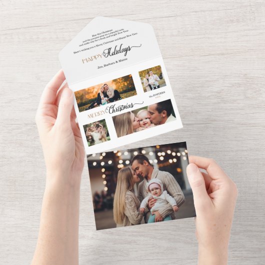 フェスティバルメリークリスマス書道マルチフォト オールインワン招待状 (貼ってはがせる)