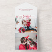 フェスティバルメリークリスマス書道写真 オールインワン招待状 (内側)