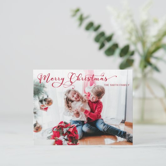 フェスティバルメリークリスマス書道写真 シーズンポストカード (スタンド正面)