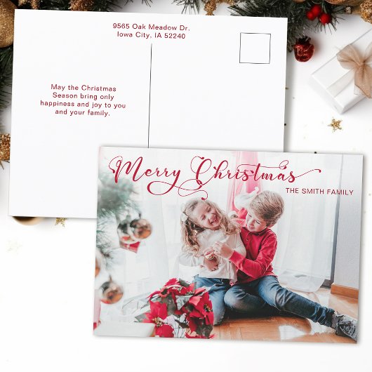 フェスティバルメリークリスマス書道写真 シーズンポストカード