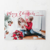 フェスティバルメリークリスマス書道写真 三つ折りクリスマスカード (カバー)