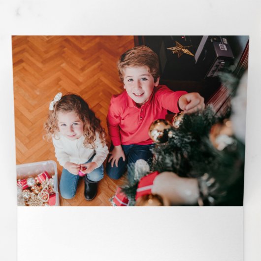 フェスティバルメリークリスマス書道写真 三つ折りクリスマスカード (内部最初)