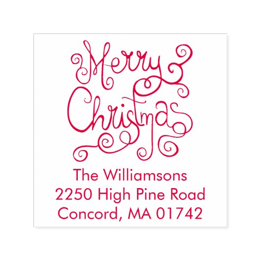 フェスティバルメリークリスマス書道差出人住所 セルフインキングスタンプ (デザイン)