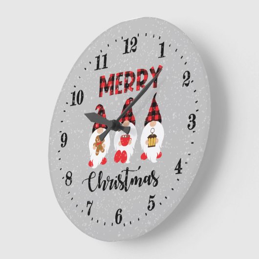 フェスティバルメリークリスマス格言ホリデイ ラージ壁時計 (傾斜)