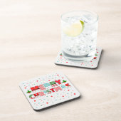 フェスティバルメリークリスマス水玉模様付き手紙 コースター (右側)