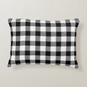 フェスティバルメリークリスマス白黒ギンガムプレイド アクセントクッション (裏面)