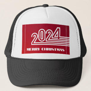 フェスティバルメリークリスマス2024赤い色の背景 キャップ