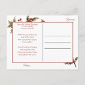 フェスティバルメリークリスマス |ホリー |写真 ポストカード (裏面)