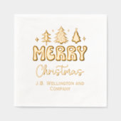 フェスティバルメリークリスマス#2社名 箔ナプキン (正面)