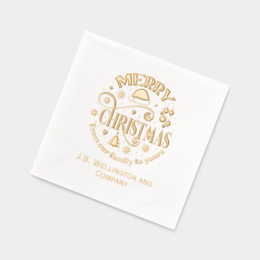 フェスティバルメリークリスマス#3社名 箔ナプキン (左)