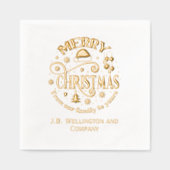 フェスティバルメリークリスマス#3社名 箔ナプキン (正面)