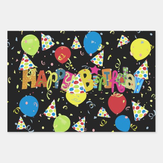 フェスティバルメリージョイ誕生日 ラッピングペーパーシート (正面3)