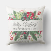 フェスティバルメリーパーソナライズされたクリスマスの装飾品 クッション (裏面)