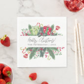 フェスティバルメリーパーソナライズされたクリスマスの装飾品 スタンダードランチョンナプキン (インサイチュ)