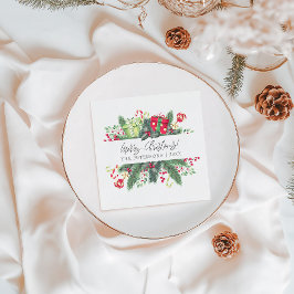 フェスティバルメリーパーソナライズされたクリスマスの装飾品 スタンダードランチョンナプキン