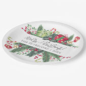フェスティバルメリーパーソナライズされたクリスマスの装飾品 ペーパープレート (アングル)