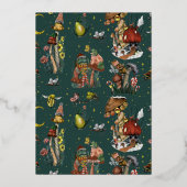 フェスティバルメリーマッシュルームクリスマスホリデーパーティー 箔招待状 (裏面)