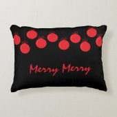 フェスティバルメリーレッドボールオーナメントクリスマス アクセントクッション (正面)