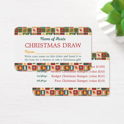 フェスティバルモザイク、クリスマスパーティーラッフルチケット (デスク)