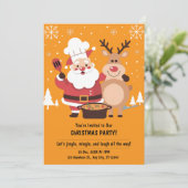 フェスティバルモダンおもしろいキュートクリスマス招待状 招待状 (スタンド正面)