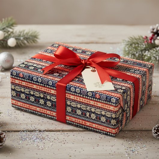 フェスティバルモダンかわいいピンクの醜いクリスマスセーター ラッピングペーパー